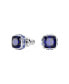 ფოტო #7 პროდუქტის Rhodium Plated Square Cut Color Birthstone Stud Earrings