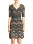 Фото #1 товара M Missoni 166469 Womens Lurex Ripple V-Neck Short Sleeve Dress Size 42/ 6 US