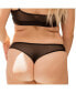 ფოტო #6 პროდუქტის Plus Size Nude Shade Mesh Sheer Stretch Thong