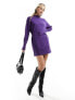 & Other Stories belted knitted dress in purple