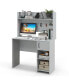 Фото #2 товара Home Office Desk with Raised Display Shelf and 2 Open Shelves-Gray