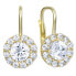 Gold earrings with clear crystals 239 001 00979