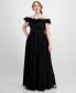 Фото #3 товара Trendy Plus Size Tulle-Trim Off-The-Shoulder Gown, Created for Macy's