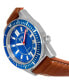 ფოტო #4 პროდუქტის Men Francis Leather Watch - Brown/Blue, 42mm