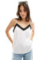 Vila lace edge cami top in white