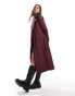 Фото #3 товара Brave Soul belted coated mac in burgundy