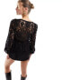 New Look lace peplum corset top in black