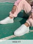 Фото #1 товара ASOS DESIGN Wide Fit Duet flatform lace up trainers in white