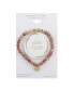 ფოტო #2 პროდუქტის Gold Flash Plated "Love" Genuine Stone Stretch Bracelet