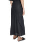 ფოტო #2 პროდუქტის Women's Pull-On Fringe-Trim Linen Skirt