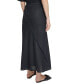 Women's Pull-On Fringe-Trim Linen Skirt