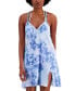 Фото #1 товара Juniors' Knotted Tie-Dye-Print Cover-Up Dress, Created for Macy's