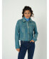 ფოტო #1 პროდუქტის Women's Authentic Western Leather Jacket, Aging Turquoise