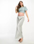 Beauut Maternity Bridesmaid embellished top with flutter back in ice blue