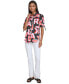 ფოტო #5 პროდუქტის Women's Printed Bungee-Sleeve Shirt