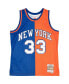 Фото #3 товара Men's Patrick Ewing Blue, Orange New York Knicks Big and Tall Hardwood Classics 1991-92 Split Swingman Jersey