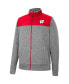 ფოტო #3 პროდუქტის Men's Charcoal, Red Wisconsin Badgers Putter Herringbone Full-Zip Jacket