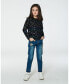 ფოტო #2 პროდუქტის Big Girls Long Sleeve T-Shirt Foil Black Printed Stars