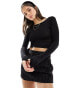 Фото #1 товара Miss Selfridge long sleeve backless top in black