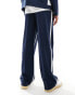 Фото #2 товара ASOS DESIGN smart co-ord wide leg trousers in navy with white side stripe