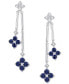 ფოტო #2 პროდუქტის Sapphire (1-1/10 ct. t.w.) & Diamond (1/5 ct. t.w.) Flower Drop Earrings in Sterling Silver (Also in Ruby & Emerald)