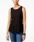 INC International Concepts Women's layered Peplum Tank Top Black 4