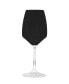 Black Wine Glasses with Stem, Set of 6