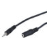 Wentronic Headphone and Audio AUX Extension Cable - 3-Pin 3.5 mm - 5 m - 3.5mm - Male - 3.5mm - Female - 5 m - Black