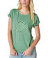ფოტო #1 პროდუქტის Women's Beaded Embroidered Eye Cotton T-Shirt