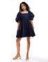 Фото #3 товара Nobody's Child Ruby balloon sleeve mini dress in navy