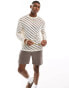 ASOS DESIGN relaxed long sleeve t-shirt in open diagonal fabrication