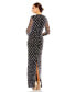 ფოტო #3 პროდუქტის Women's Long Sleeve Embellished High Neck Column Gown