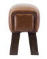 Фото #3 товара HOCKER AUS HOLZ UND BRAUNEM LEDER L 42cm