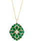 ფოტო #1 პროდუქტის EFFY® Emerald (6-1/4 ct. t.w.) & Diamond (3/8 ct. t.w.) Flower Cluster 18" Pendant Necklace in 14k Gold