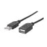 Фото #2 товара Manhattan USB-A to USB-A Extension Cable - 1.8m - Male to Female - 480 Mbps (USB 2.0) - Equivalent to USBEXTAA6BK - Hi-Speed USB - Black - Lifetime Warranty - Polybag - 1.8 m - USB A - USB A - USB 2.0 - Male/Female - Black