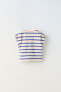 Striped embroidered t-shirt with bows