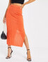 Фото #2 товара Pretty Lavish lightweight knit midi skirt co-ord in orange