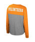 Фото #3 товара Women's Heather Gray, Tennessee Orange Distressed Tennessee Volunteers Jelly of the Month Oversized Tri-Blend Long Sleeve T-shirt