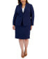 Plus Size Seamed Crepe Jacket Slim Skirt Suit