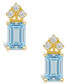 Фото #6 товара Серьги Macy's Aquamarine & Diamond Stud