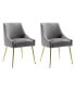Upholstered Performance Velvet Accent Chair With Metal Leg (Set of 2)