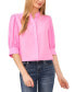 Women's Elbow Sleeve Collared Button Down Blouse
