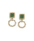 ფოტო #1 პროდუქტის Women's Green Circular Drop Earrings