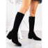 Sergio Leone W SK426 warm suede high-heeled boots, black 39 - фото #1