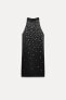 SEAMLESS HALTER DRESS WITH RHINESTONES