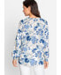 Фото #2 товара Long Sleeve Abstract Floral Print Tunic Blouse