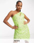 Фото #1 товара Forever New Petite cut out drape sequin mini dress in lime