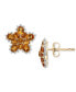ფოტო #3 პროდუქტის Citrine (1-5/8 ct. t.w.) & Diamond (1/10 ct. t.w.) Flower Stud Earrings in 14k Gold