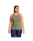 ფოტო #1 პროდუქტის Plus Size Rib Crew Neck Tank Top