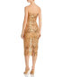 Фото #2 товара Bronx And Banco Womens Giselle Boning Midi Dress Gold Size US6/Medium